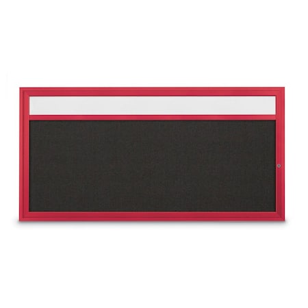 United Visual Products Slim Enclosed Corkboard, 36"x36", Black Alum Frame/Black UVEB3636-BLACK-BLACK